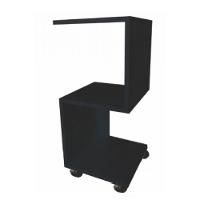 Mesa De Cabeceira S Em Mdf Preto Com Rodizio - 1