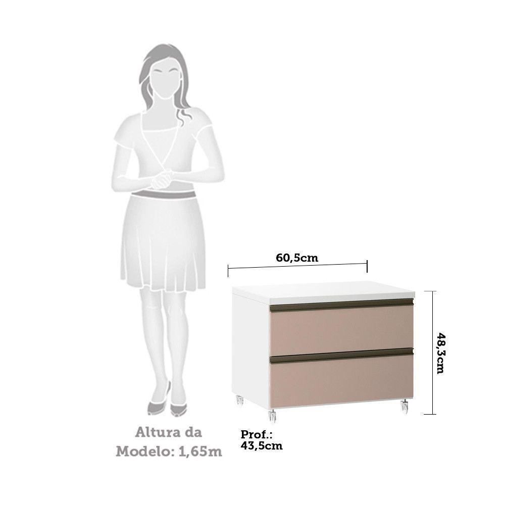 Mesa De Cabeceira 2 Gavetas 60,5cm Branco C/Connect - 4