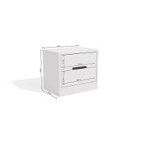Mesa De Cabeceira Com 2 Gavetas Kappesberg S822 Branco Brilho - 2
