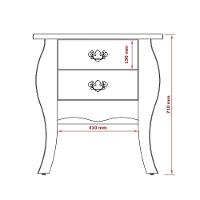 Mesa De Cabeceira Premier Grande 2 Gavetas Estilo Classico - 3