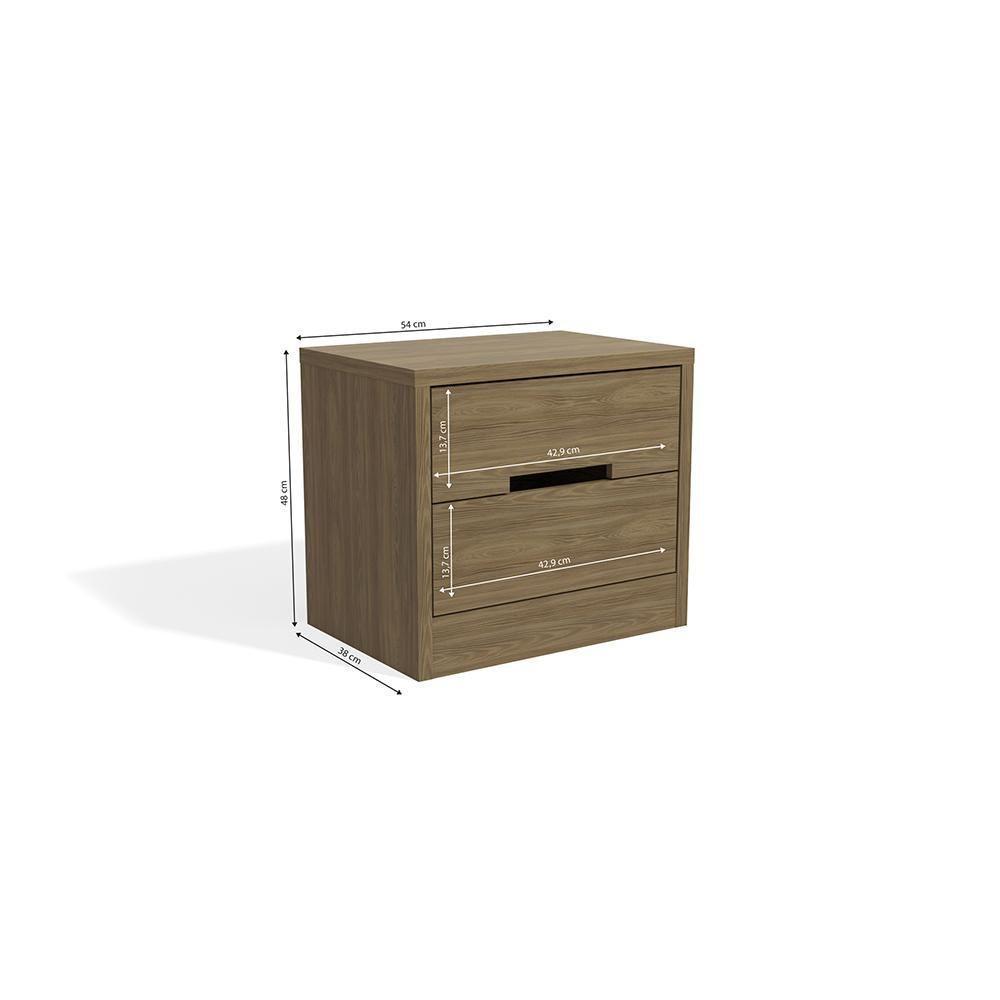 Mesa De Cabeceira Com 2 Gavetas Kappesberg S822 Nogueira - 2
