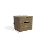 Mesa De Cabeceira Com 2 Gavetas Kappesberg S822 Nogueira - 2
