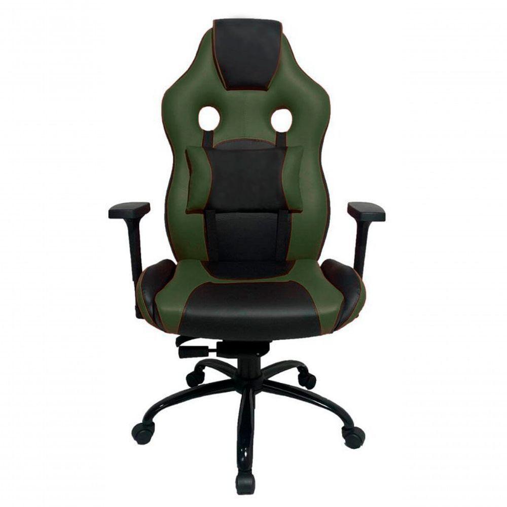 Cadeira Gamer Com Almofada Linha Gamer Racing Verde - 4