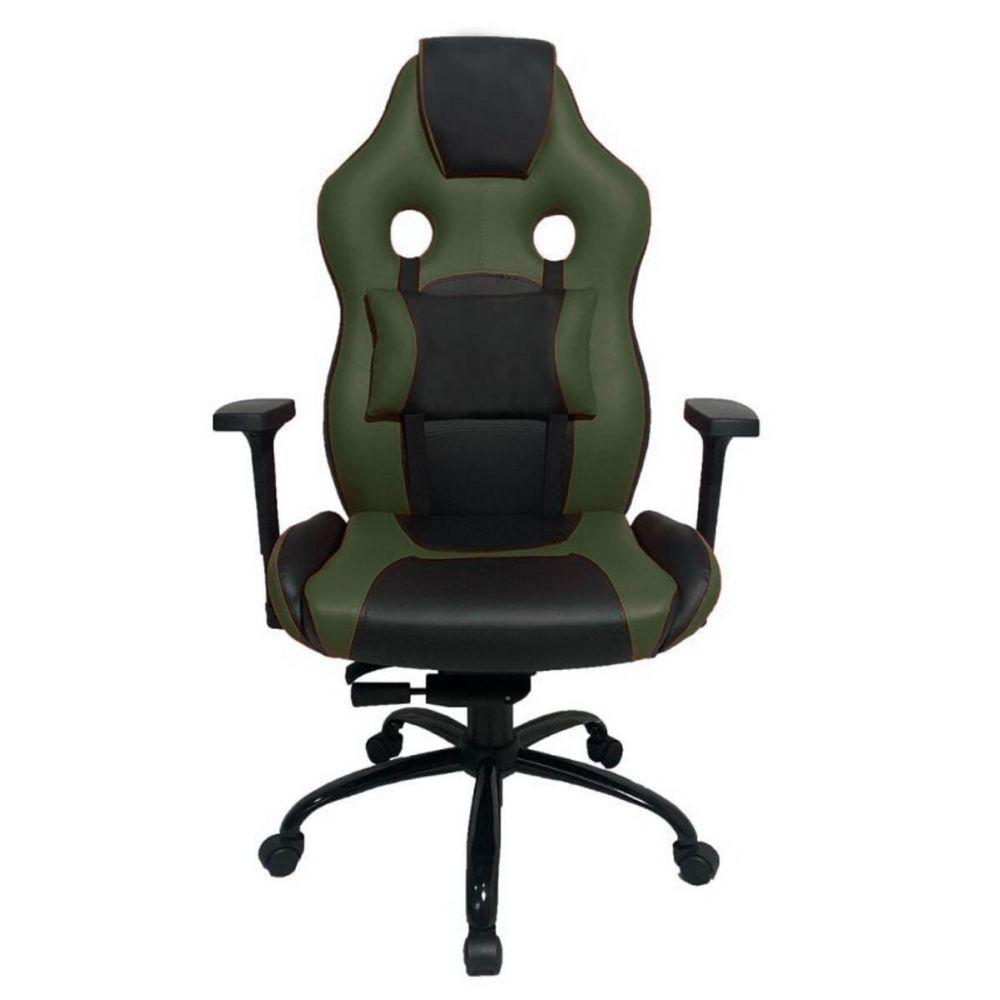 Cadeira Gamer Com Almofada Linha Gamer Racing Verde - 9