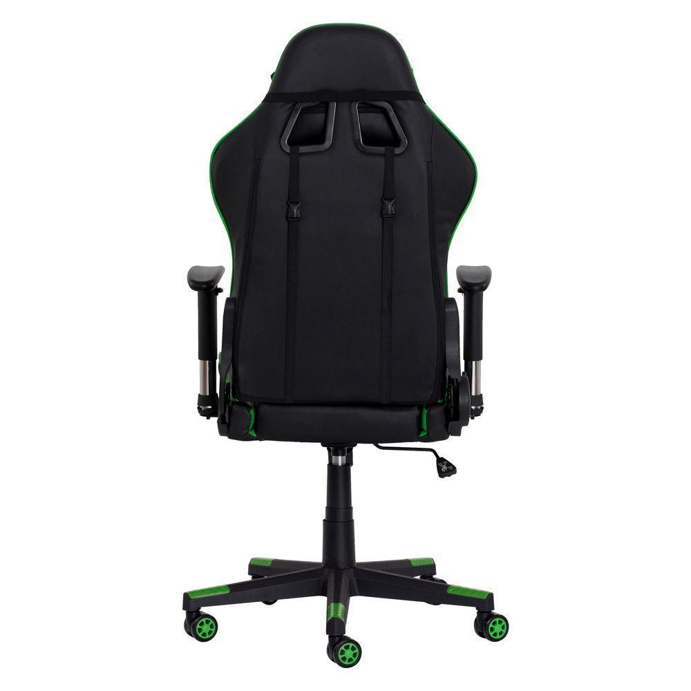 Cadeira Gamer Reclinável Giratória Preta C/Verde Ajustável - 4