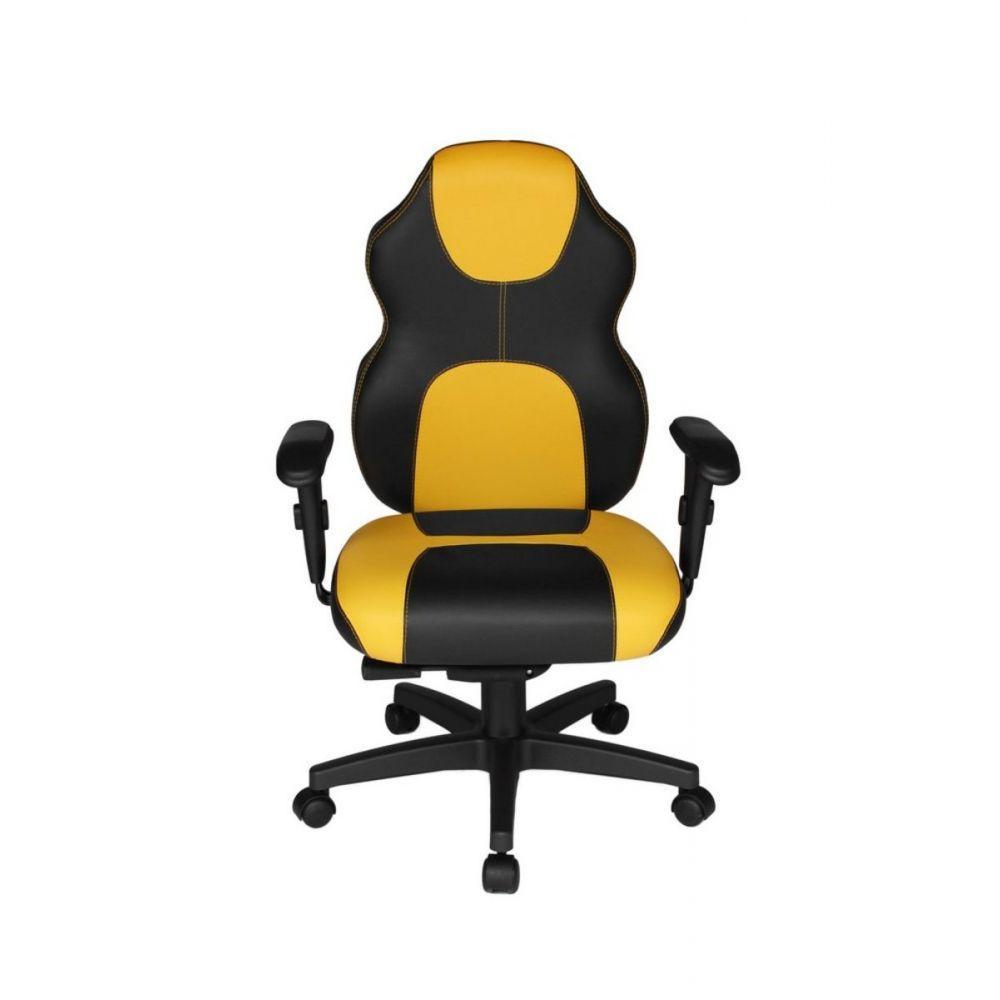 Cadeira Gamer Base Giratória Com Braço Gamer Racing Amarelo - 6