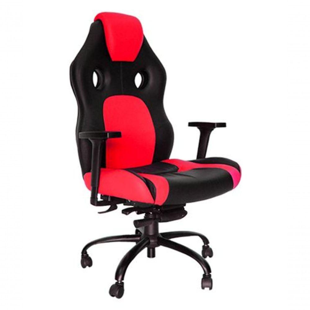 Cadeira Gamer Base Giratória Com Braço Gamer Racing Vermelho - 1