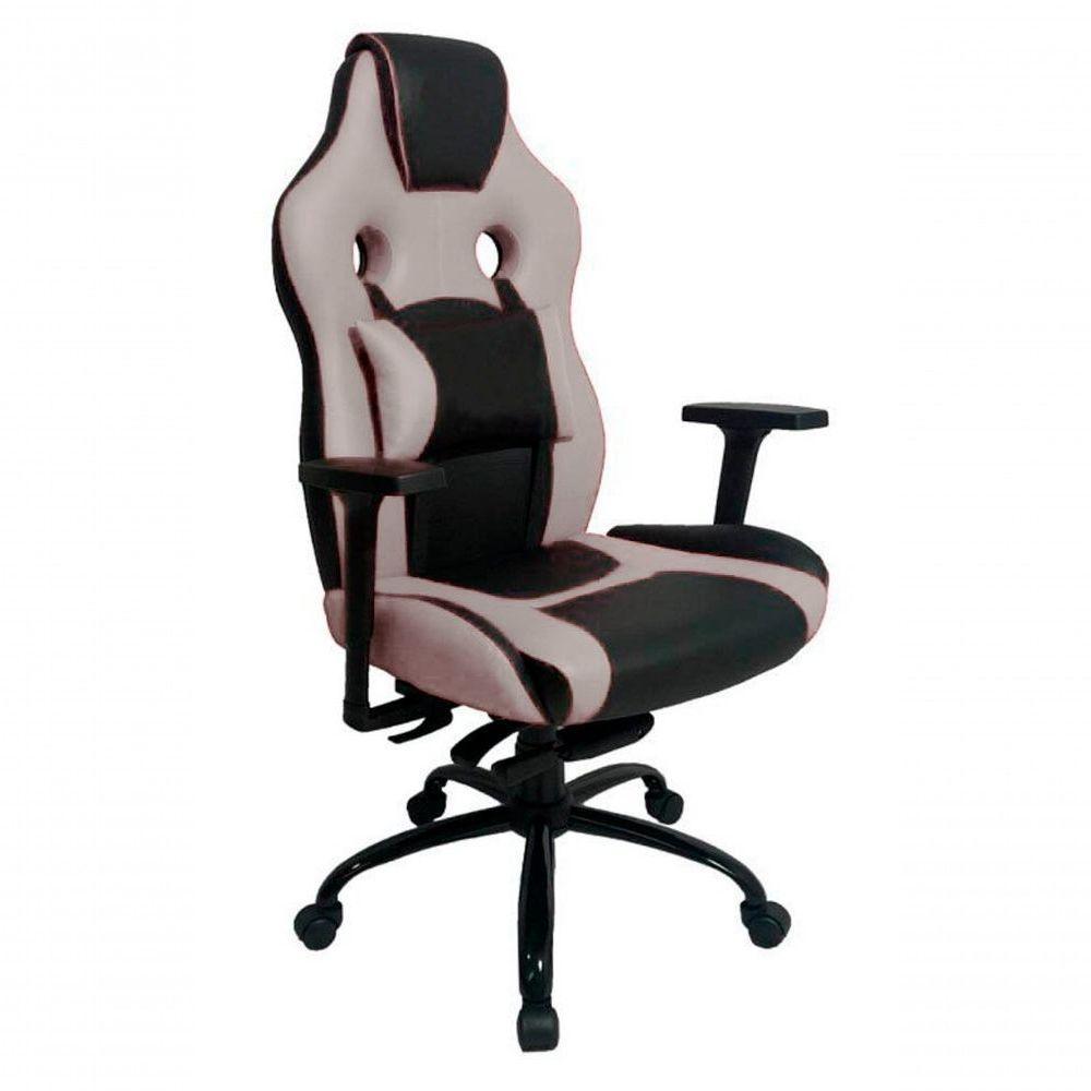 Cadeira Gamer Com Almofada Linha Gamer Racing Cinza - 1