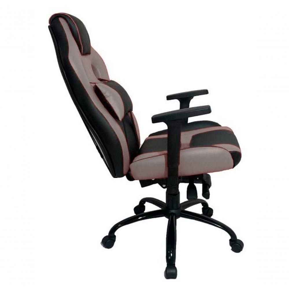 Cadeira Gamer Com Almofada Linha Gamer Racing Cinza - 10