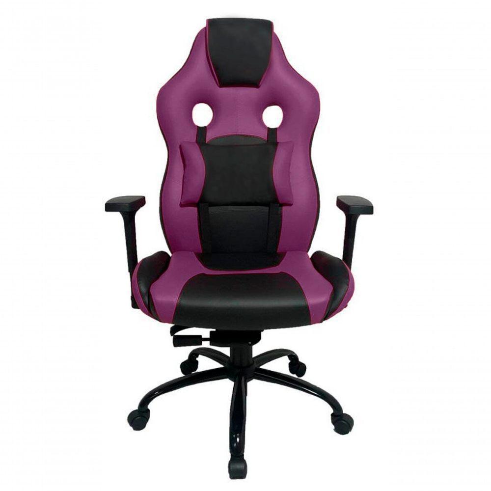Cadeira Gamer Com Almofada Linha Gamer Racing Roxo - 3