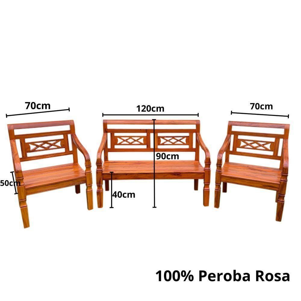 Jogo De Banco 4 Lugares Em Madeira De Demolição Modelo X Sudeste Rústico - 2