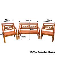 Jogo De Banco 4 Lugares Em Madeira De Demolição Modelo X Sudeste Rústico - 3