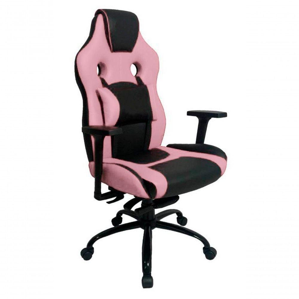 Cadeira Gamer Com Almofada Linha Gamer Racing Rosa - 1