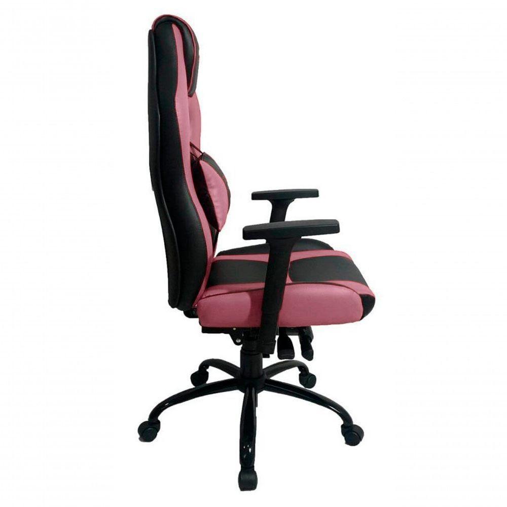 Cadeira Gamer Com Almofada Linha Gamer Racing Rosa - 9