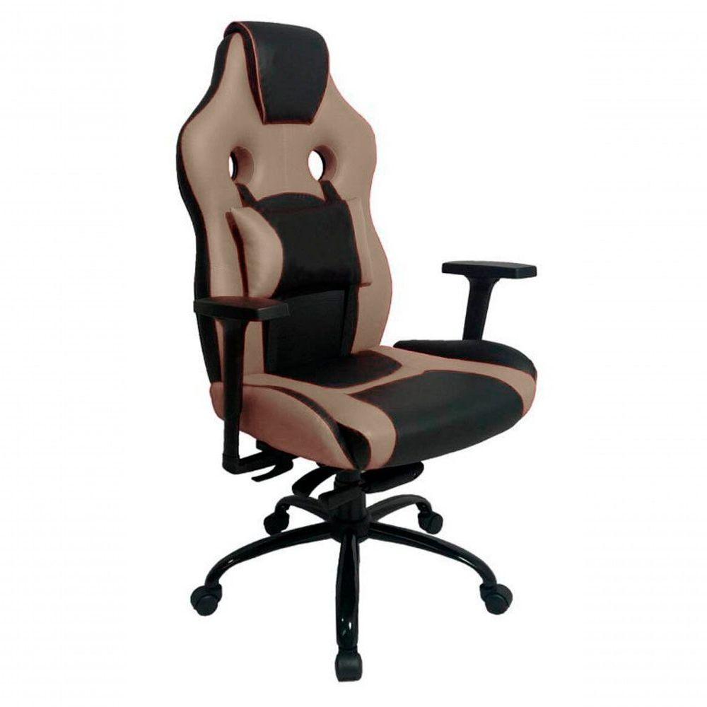 Cadeira Gamer Com Almofada Linha Gamer Racing Bege - 1