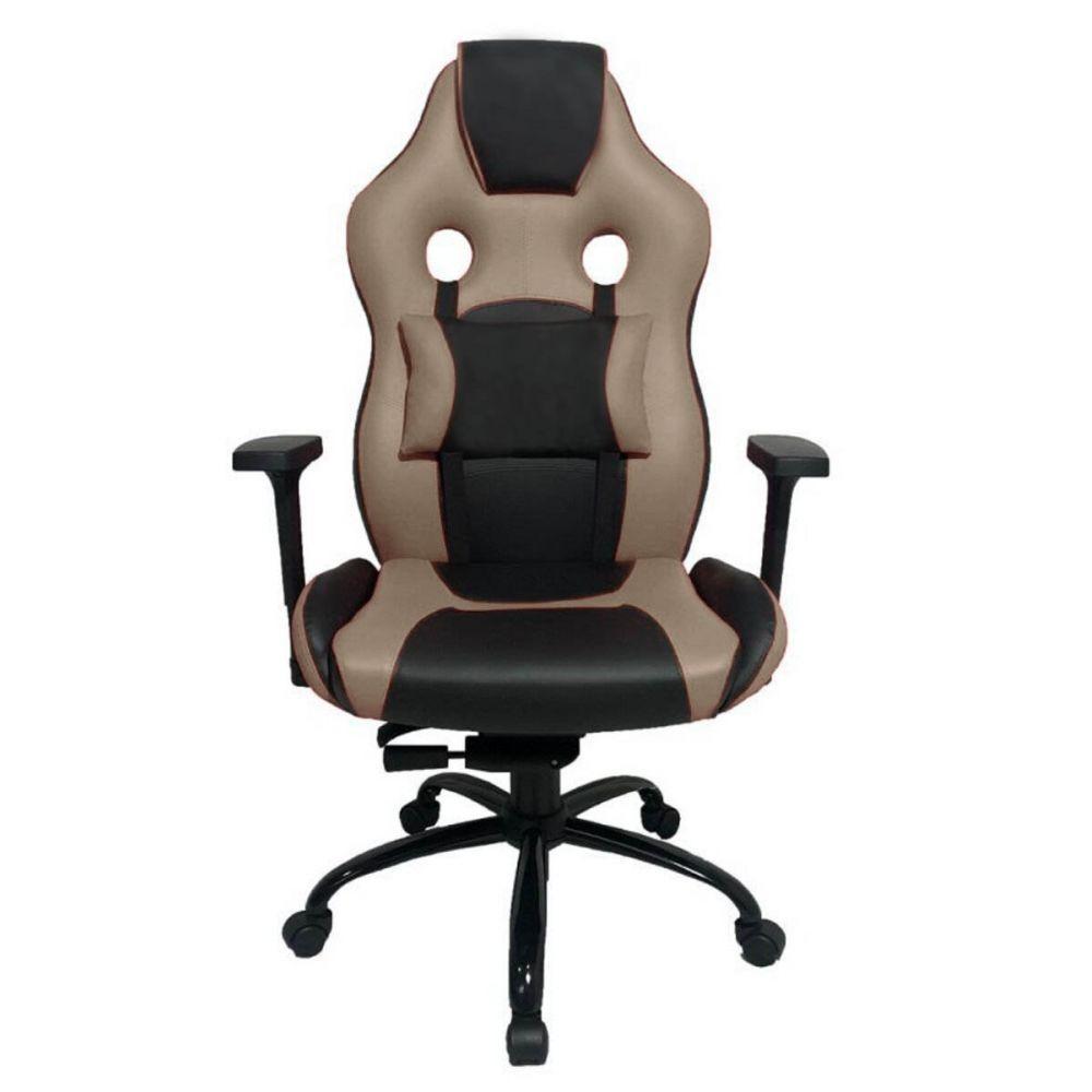 Cadeira Gamer Com Almofada Linha Gamer Racing Bege - 6
