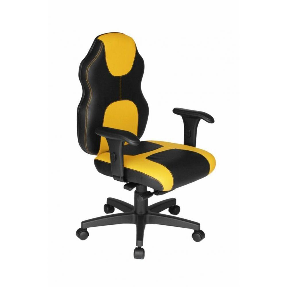 Cadeira Gamer Base Giratória Com Braço Gamer Racing Amarelo - 2