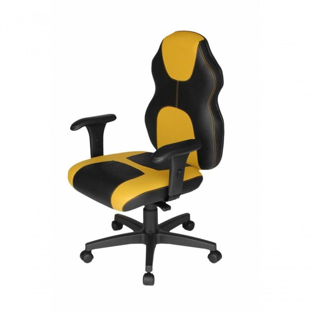 Cadeira Gamer Base Giratória Com Braço Gamer Racing Amarelo - 5