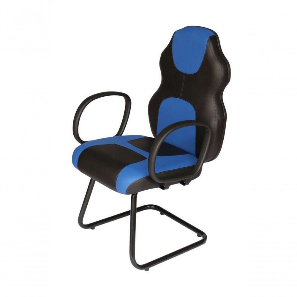 Cadeira Gamer Base Fixa Com Braço Gamer Racing Azul - 3
