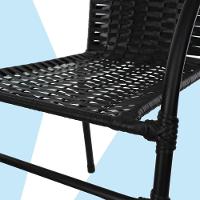 Jogo 2 Cadeiras Happy Hour Varanda área Sacada Edícula Empilhável Jardim Artesanal Preta - 3