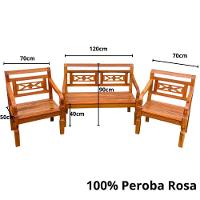 Jogo De Banco 4lugares Em Madeira De Demolição Modelo Flor Sudeste Rústico - 6