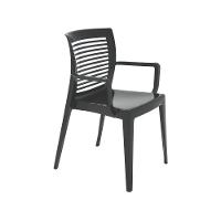 Cadeira Tramontina Victória Preta Com Braços Encosto Vazado Horizontal Em Polipropileno Tramontina - 1