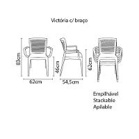 Cadeira Tramontina Victória Preta Com Braços Encosto Vazado Horizontal Em Polipropileno Tramontina - 2