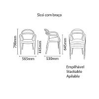 Cadeira Tramontina Sissi Grafite Com Braços Em Polipropileno E Fibra De Vidro Tramontina - 8