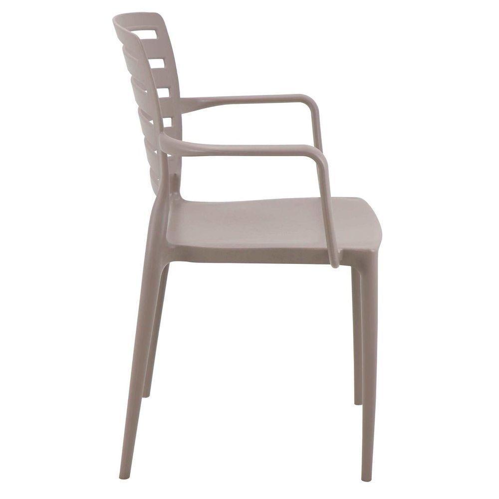 Cadeira Sofia Em Polipropileno E Fibra De Vidro Camurça Com Encosto Horizontal E Braços - 8