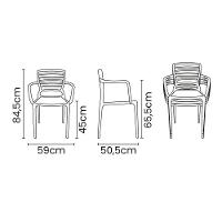 Cadeira Sofia Em Polipropileno E Fibra De Vidro Camurça Com Encosto Horizontal E Braços