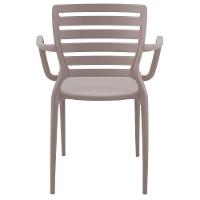 Cadeira Sofia Em Polipropileno E Fibra De Vidro Camurça Com Encosto Horizontal E Braços - 5