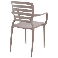 Cadeira Sofia Em Polipropileno E Fibra De Vidro Camurça Com Encosto Horizontal E Braços - 11