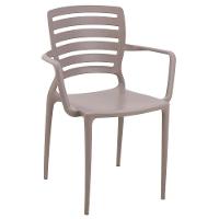 Cadeira Sofia Em Polipropileno E Fibra De Vidro Camurça Com Encosto Horizontal E Braços - 13