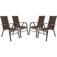 Kit Com 4 Cadeiras Bela Em Fibra Sintética, Argila - 1