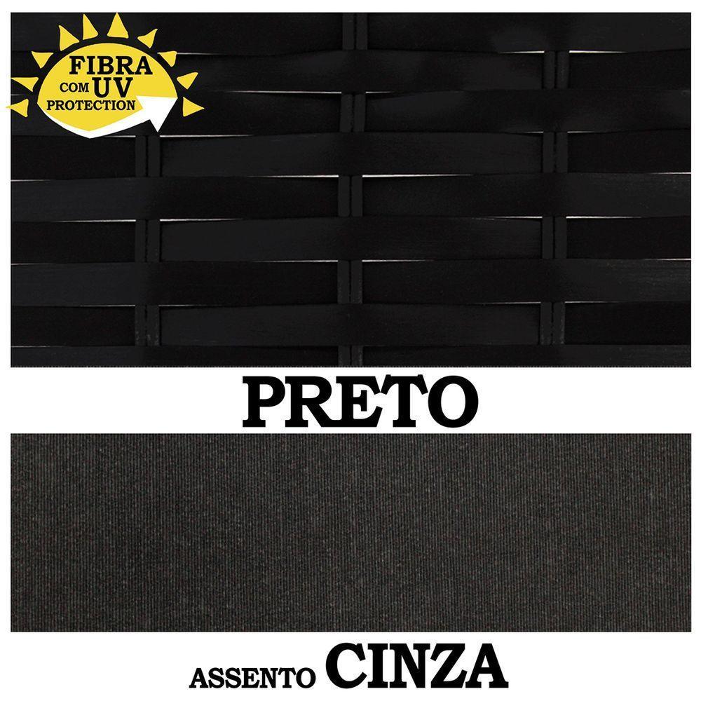 Balanço Suspenso Ninho Almofada E Suporte Cinza Preto - 2