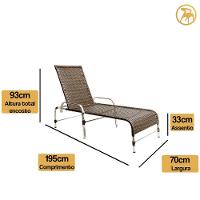 2 Espreguiçadeiras Esteira e 1 Mesa de Centro Garden Pedra Ferro - 4