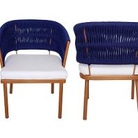 4 Poltronas Califórnia Em Alumínio Bronze, Corda Náutica