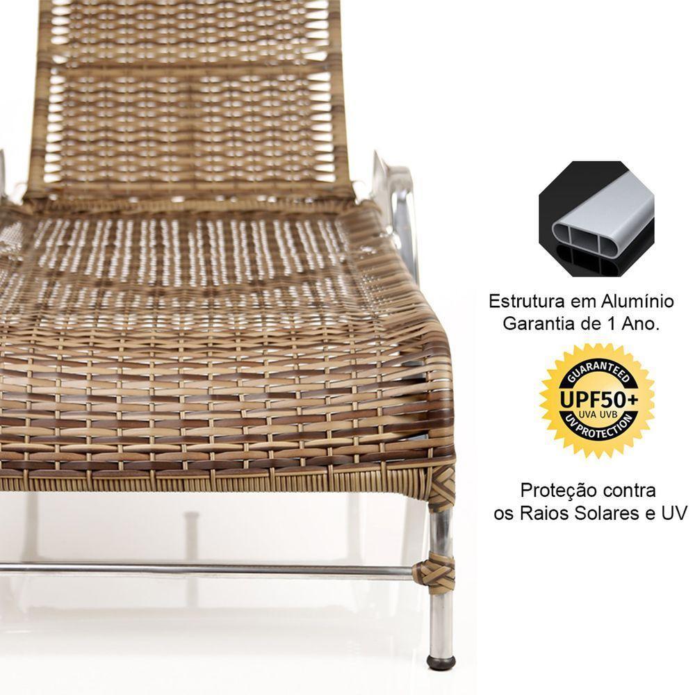 2 Espreguiçadeiras Esteira e 1 Mesa de Centro Garden Cappuccino - 2