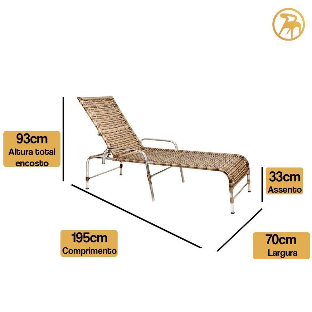 2 Espreguiçadeiras Esteira e 1 Mesa de Centro Garden Cappuccino - 3