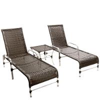 2 Espreguiçadeiras Esteira e 1 Mesa de Centro Garden Pedra Ferro - 1
