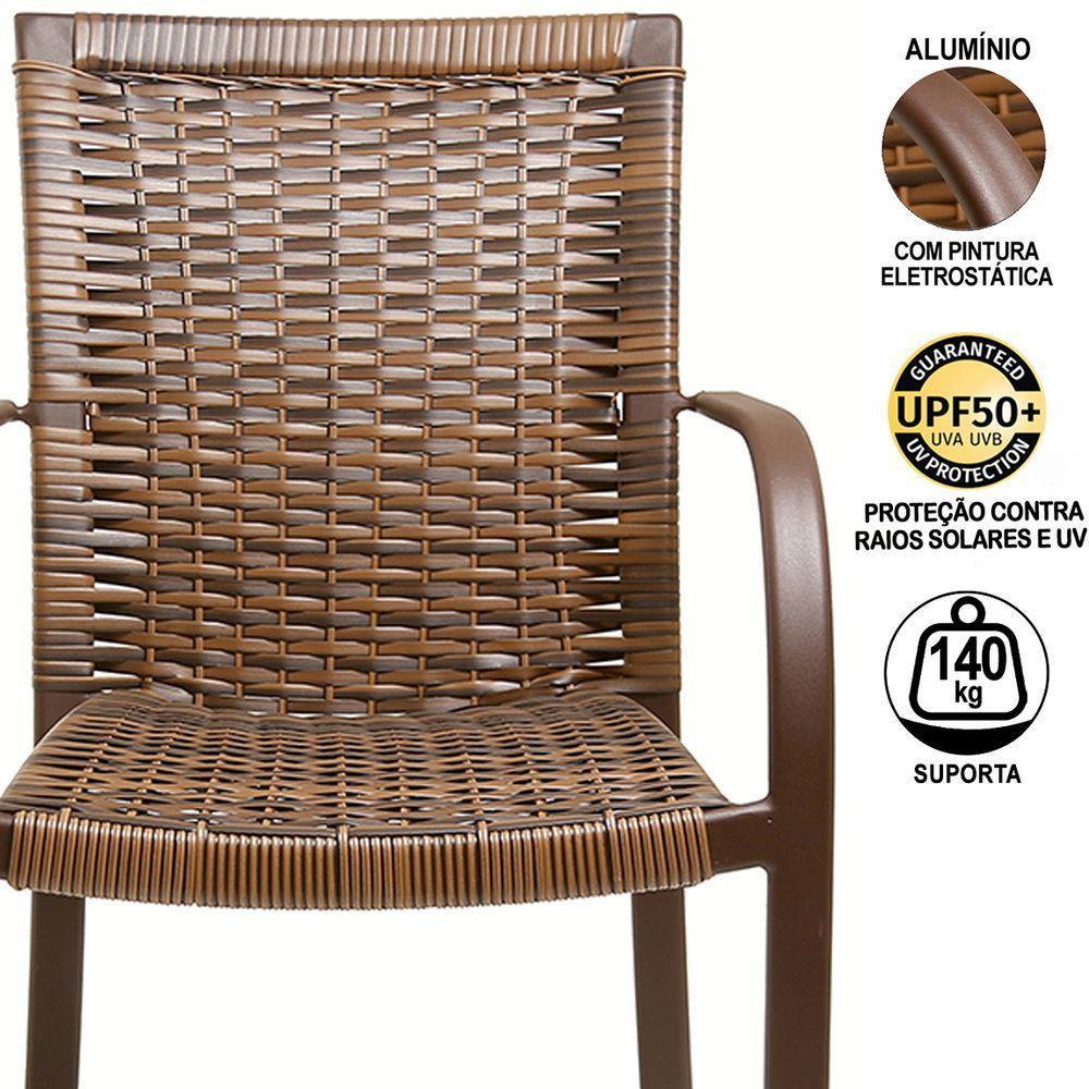 2 Cadeiras Argila, Alumínio Pintura Eletrostática Marrom - 3