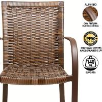 2 Cadeiras Argila, Alumínio Pintura Eletrostática Marrom - 3