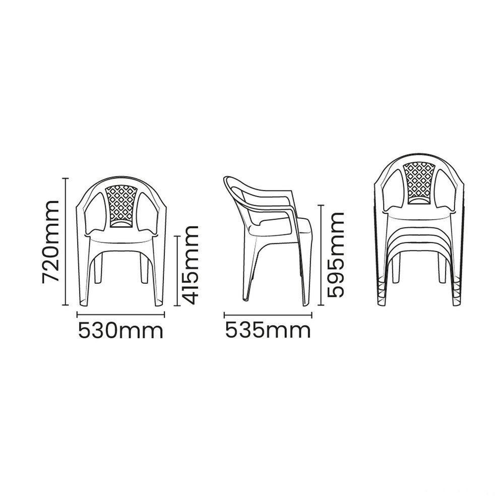 Cadeira Tramontina Iguape Basic Com Braços Em Polipropileno Preto Tramontina - 3