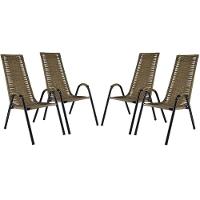 Jogo Com 4 Cadeiras Canadá Em Fibra Sintética Pequi - 1