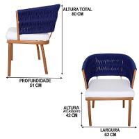 4 Poltronas Califórnia Em Alumínio Bronze, Corda Náutica