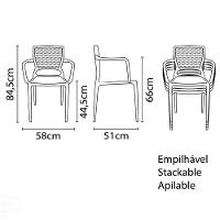 Cadeira Tramontina Safira Summa Em Polipropileno E Fibra De Vidro Camurça Com Braços Tramontina - 2