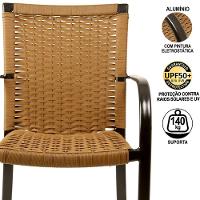 2 Cadeiras Ascoli Cor Oliva Estonado, Alumínio Pintura Eletrostática Preta, área Interna E Externa - 2