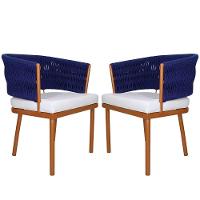 2 Poltronas Califórnia Em Alumínio Bronze, Corda Náutica - 1