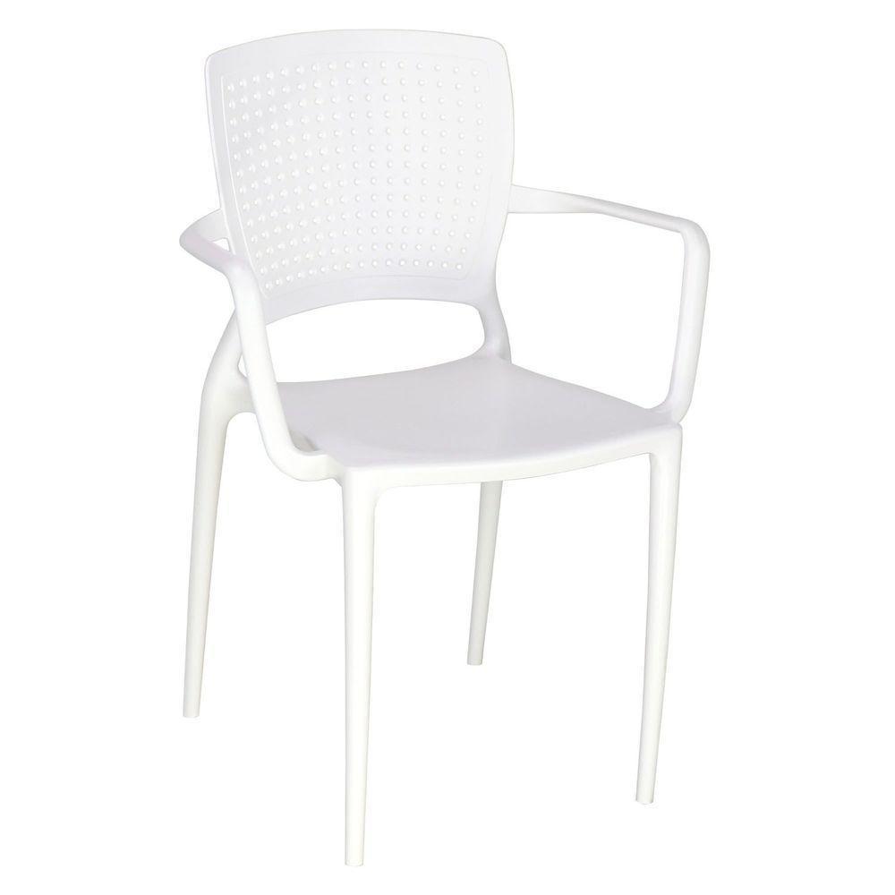 Cadeira Tramontina Safira Branco Em Polipropileno E Fibra De Vidro Com Braços Tramontina - 1