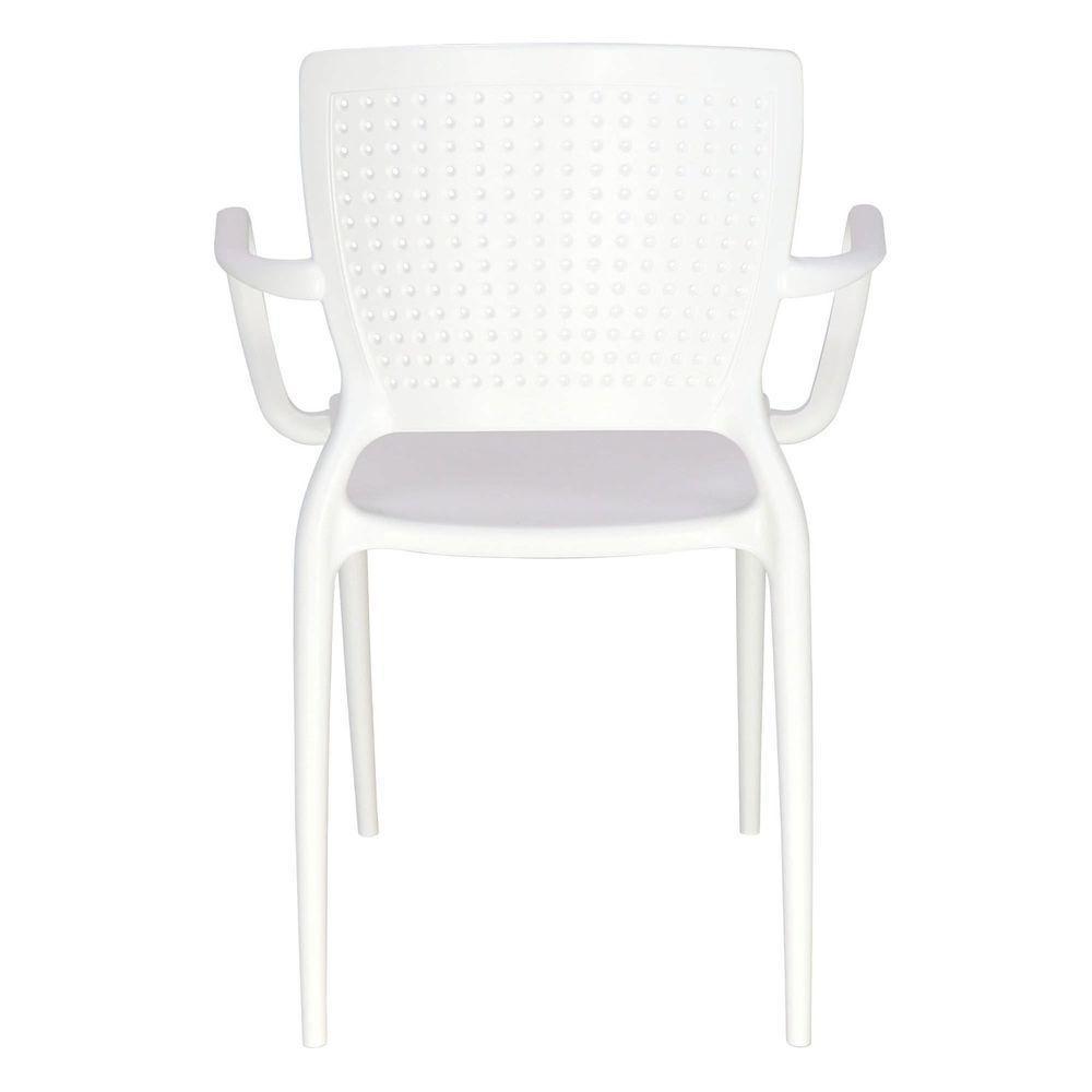 Cadeira Tramontina Safira Branco Em Polipropileno E Fibra De Vidro Com Braços Tramontina - 4